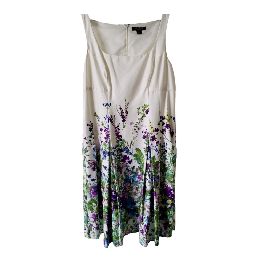 Lauren Ralph Lauren - Floral Pleated Mid-length Dress (US 14)